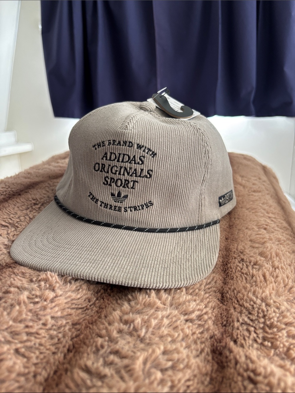 Adidas Corduroy Cap in Beige with Black Embroidery (BAD BUNNY HAT)